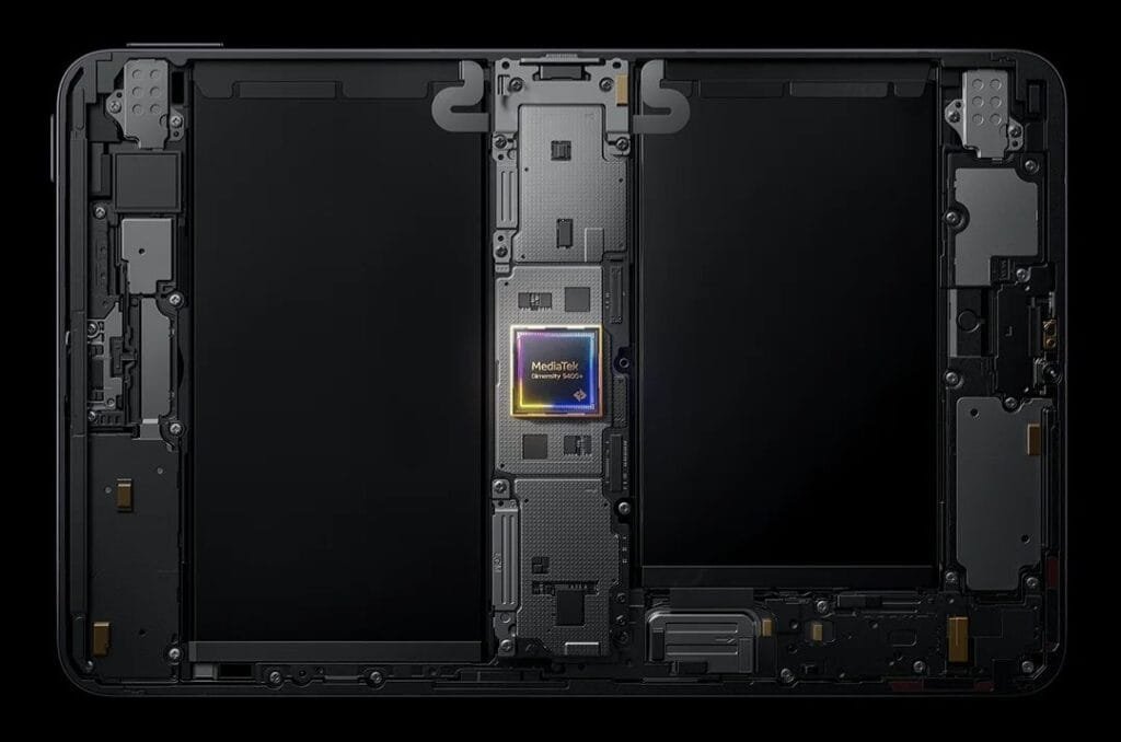 Xiaomi Pad Mini Price in the Philippines Starts at ₱25,999 3 Image showing the internal components of the Xiaomi Pad Mini, highlighting the MediaTek Dimensity 9400+ processor.