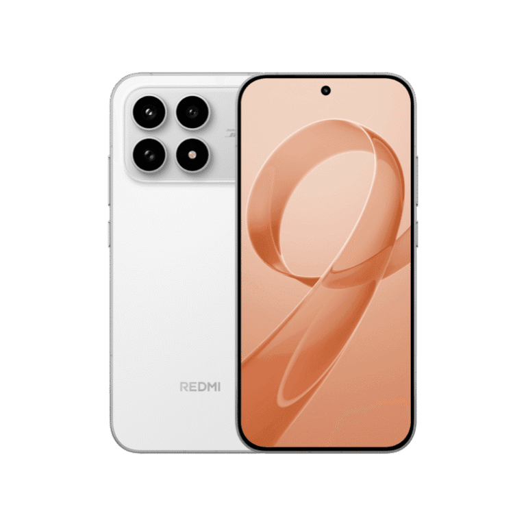 White Xiaomi Redmi K90 with quad-camera setup on the rear.