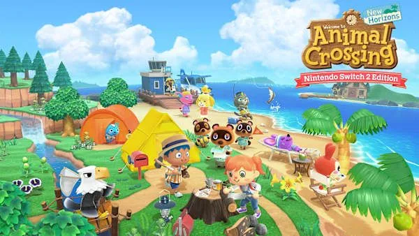 Animal Crossing: New Horizons - Nintendo Switch 2 Edition" - Island life, vibrant characters, beach fun!