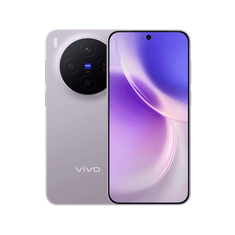 Vivo X300 Close-up of the Vivo X300 smartphone, showcasing its Zeiss-branded camera system, slim profile, and edge-to-edge display.