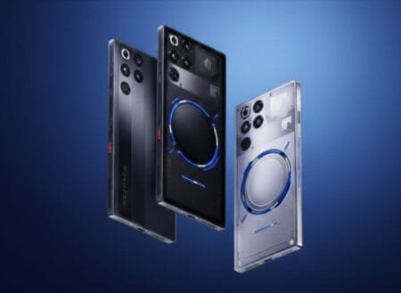 REDMAGIC 11 Pro: The First Gaming Phone with a Real Liquid Cooling System Three Redmagic 11 Pro gaming phones showcasing different color variants and the unique liquid cooling system design.