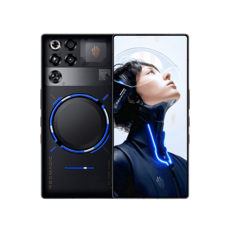The RedMagic 11 Pro with its distinctive rear design featuring a circular cooling system and camera array.