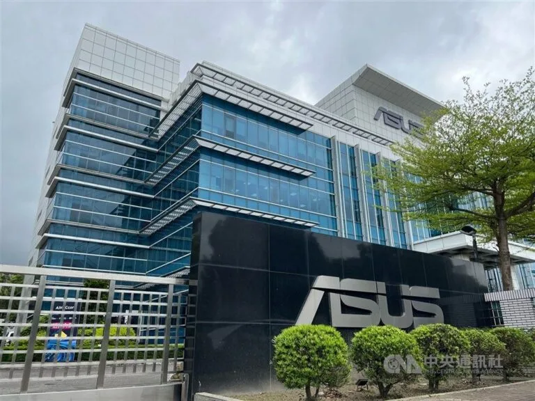 Asus Confirms: No Plans to Manufacture Its Own DRAM Close-up of the Asus headquarters building, featuring the company logo and modern architecture