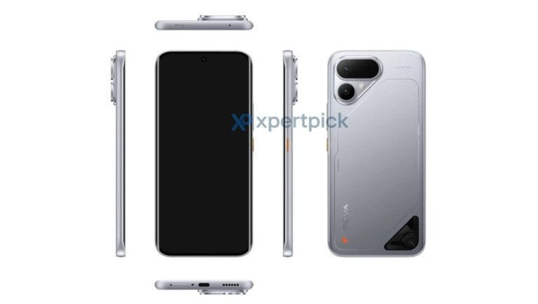 Tecno Pova Curve 2: Rendered images reveal the phone's design, including front, back, and side views.