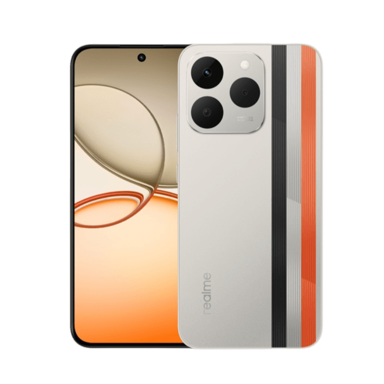 realme Narzo 90 Image of the Realme Narzo 90. The phone has a punch-hole display and a triple-camera setup on the back with a unique stripe design.