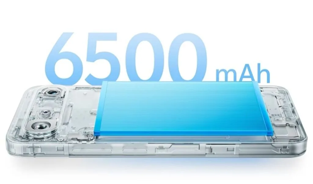 Vivo S50 Pro Mini Launched in China with a Starting Price of CNY 3,699 3 Image showcasing the 6500 mAh battery inside the transparent casing of the Vivo S50 Pro Mini.