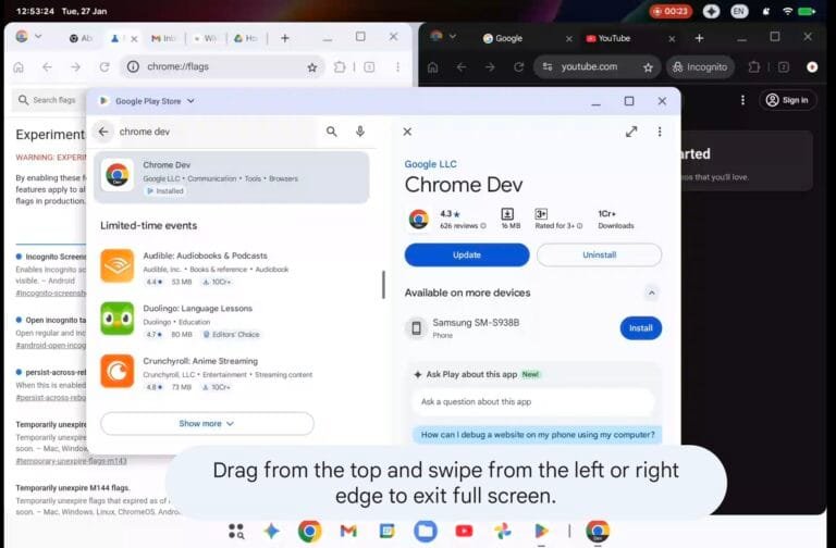 Google Accidentally Leaks “Aluminium OS,” a New Android-Based Desktop Operating System An screenshot of desktop about the Aluminium OS leak
