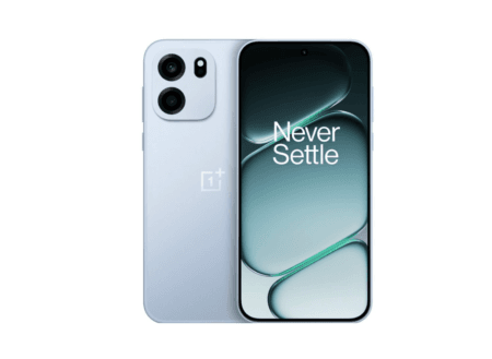 OnePlus Turbo 6V Leaked Specs Ahead of Its Official Launch in China Dual view of the OnePlus Turbo 6V smartphone in Nova White (one of its available colors). The left side shows the back with a rectangular camera module housing two main lenses and a sensor, plus the OnePlus logo below. The right side displays the front with a 6.78-inch flat OLED display, centered punch-hole selfie camera, and the 'Never Settle' tagline over a soft gradient background. The phone features a glass back and plastic frame.