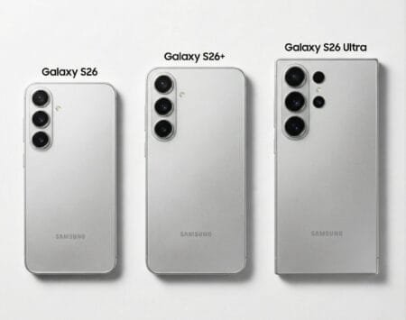 Samsung Galaxy S26 South Korean Variant (SM-S942N) Appears on Geekbench Rear view of silver Samsung Galaxy S26, Galaxy S26+, and Galaxy S26 Ultra smartphones displayed side by side, showing their camera setups and design differences