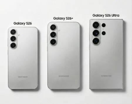 Samsung Galaxy S26 South Korean Variant (SM-S942N) Appears on Geekbench Rear view of silver Samsung Galaxy S26, Galaxy S26+, and Galaxy S26 Ultra smartphones displayed side by side, showing their camera setups and design differences