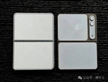 Apple iPhone Fold and iPhone 18 Pro Reportedly Launching in 2026 as Standard Models Slip to 2027 2 A leaked concept image of a foldable iPhone prototype shown in two views. On the left, the device is fully unfolded into a square tablet-like shape with a visible horizontal crease across the center. On the right, the phone is folded shut, revealing a compact rectangular design with a vertical dual-camera module and a small outer display panel.
