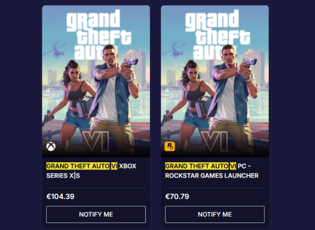 GTA 6 Price Leak Not Confirmed by Rockstar Games Prices for Grand Theft Auto VI are rumored to be €104.39 for the Xbox Series X|S version and €70.79 for the PC version (Rockstar Games Launcher).