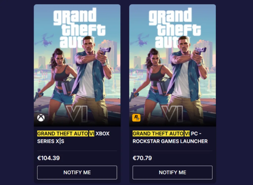 GTA 6 Price Leak Not Confirmed by Rockstar Games Prices for Grand Theft Auto VI are rumored to be €104.39 for the Xbox Series X|S version and €70.79 for the PC version (Rockstar Games Launcher).