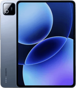 Xiaomi Pad 8 Pro (Global Variant) – Sleek premium tablet with slim 5.8mm aluminum unibody, finished in gradient gray. Features an 11.2-inch PWM-free IPS LCD display, showing a vibrant abstract blue-purple orb wallpaper. Left edge: square camera island (single lens), vertical "Xiaomi" branding, and status indicator dots. Boasts flagship Snapdragon 8 Elite performance, immersive quad Dolby Atmos speakers, and long-lasting 9200mAh battery.