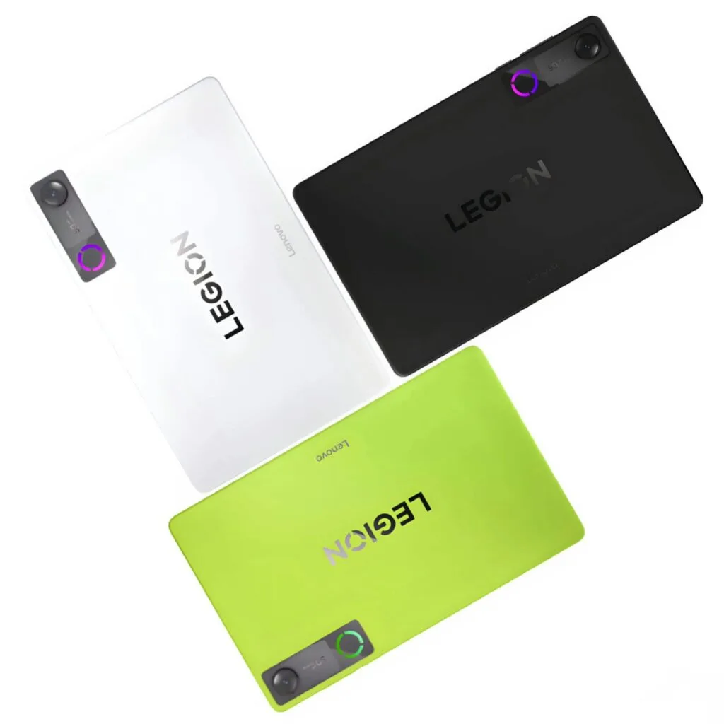 Lenovo Legion Y700 5th Generation Price Starts at CNY 4,299 1 Three Lenovo Legion Y700 5th Gen tablets in white, black, and green, with "LEGION" logos and customizable RGB "Legion Halo" rings.