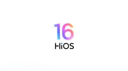 HiOS 16 logo featuring vibrant gradient numbers and "HiOS" text, signaling the new TECNO mobile operating system update.