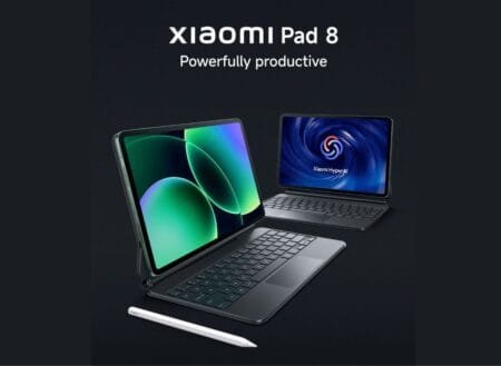 Xiaomi Pad 8 and Pad 8 Pro Official: Global Price, Features, and Specs Xiaomi Pad 8 displayed with a keyboard case and stylus, showing a large screen and Xiaomi HyperAI interface with the tagline “Powerfully productive.”