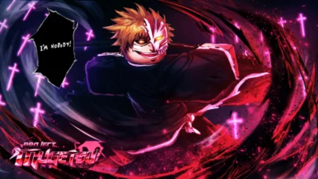 Project Mugetsu Codes March 2026 – Free Rewards Project Mugetsu Roblox game art featuring character with Hollow mask, dynamic red and black energy effects and 'I'm Nobody' text"