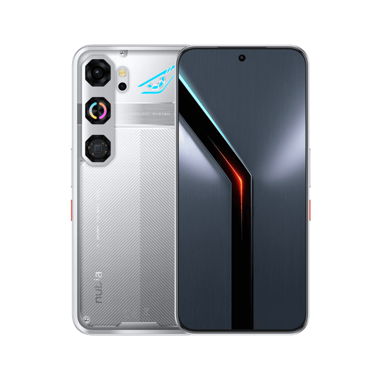 Nubia Neo 5 GT gaming phone showcasing futuristic transparent design with RGB lighting, textured back panel and sleek curved display