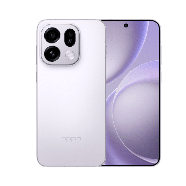 Oppo Find X9s smartphone in soft purple finish, displaying its rear Hasselblad camera module and front screen with sleek modern design