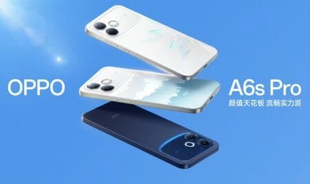 OPPO A6s Pro Launched in China; Price Starts at CNY 2,199 OPPO A6s Pro promotional image showcasing the phone in multiple colors against a blue background, highlighting its sleek design and camera layout.