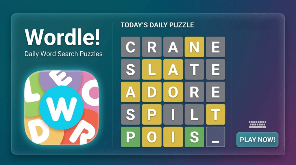 Wordle Hint & Answer Today (April 6, 2026): Daily Puzzle Wordle daily puzzle solution screen featuring the final five-letter word in green tiles with the game board expanded on a professional 16:9 background.