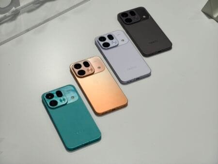 Oppo Find X9s Pro showcased in four color options: Teal, Orange Gradient, Lavender, and Black