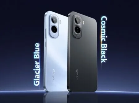 Vivo T5 Pro 5G launched in India; price starts at ₹29,999 Vivo T5 Pro smartphone in Glacier Blue and Cosmic Black color variants showcasing sleek design and camera module