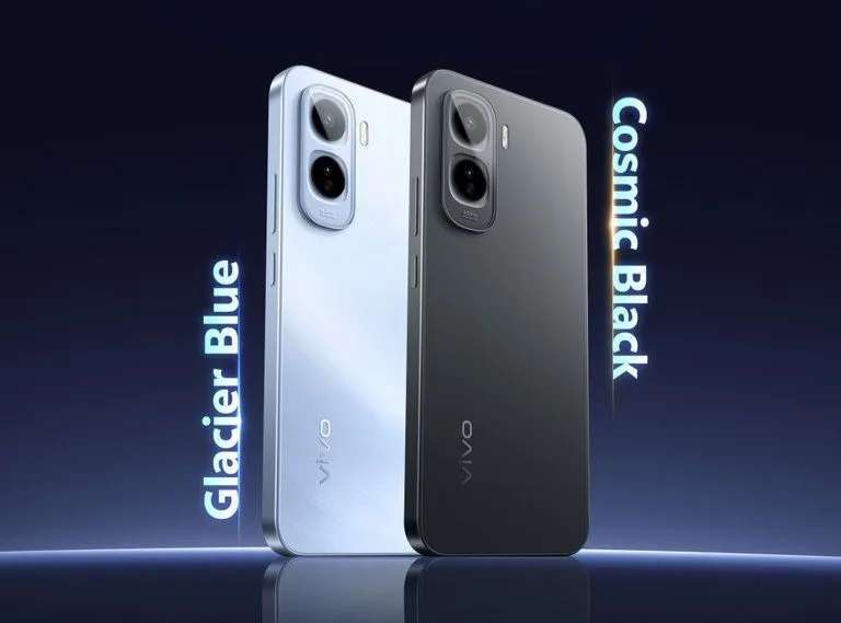 Vivo T5 Pro 5G launched in India; price starts at ₹29,999 1 Vivo T5 Pro smartphone in Glacier Blue and Cosmic Black color variants showcasing sleek design and camera module