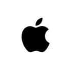 Black Apple Inc. logo featuring a stylized apple shape with a bite taken out of the right side and a single leaf on top, set against a plain white background