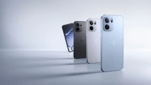 OnePlus Nord CE 6 series lineup displayed in black, silver, and light blue finishes, showcasing sleek designs and camera modules against a clean light gray background
