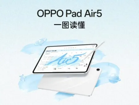 Oppo Pad Air 5 Starry White edition, slim design with stylus, official product showcase