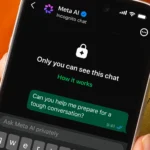 WhatsApp Launches Incognito Chat Powered by Meta AI Private Processing 1 WhatsApp Incognito Chat with Meta AI screen showing "Only you can see this chat" label, private AI conversation interface