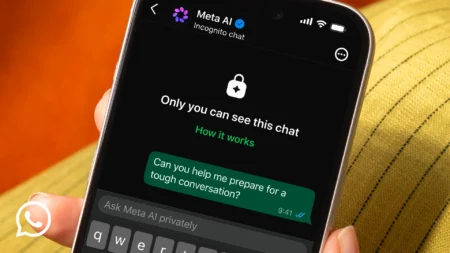 WhatsApp Launches Incognito Chat Powered by Meta AI Private Processing WhatsApp Incognito Chat with Meta AI screen showing "Only you can see this chat" label, private AI conversation interface