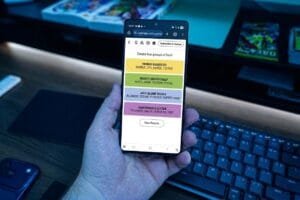 Screenshot of the NYT Connections grouping game on a smartphone, showing four color-coded categories: "THINGS BABIES DO", "MODIFY DECEPTIVELY", "JUDY BLUME BOOKS", and "FISH MINUS A LETTER". Each category lists four related words, with game interface elements and controls visible around the puzzle.