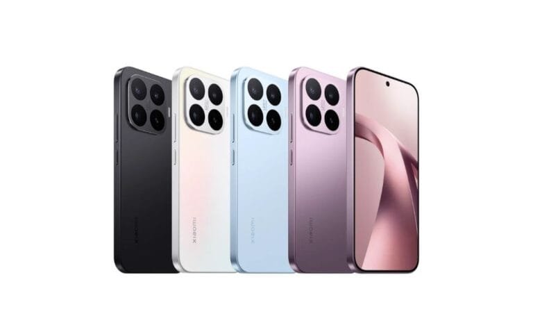 Xiaomi 17T Launched Globally; Price Starts at EUR 749 Xiaomi 17T official render image, showing four color variants: Black, White, Light Blue, Pink, front and back views with square quad-camera module
