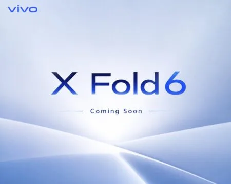 Vivo X Fold 6 teaser graphic with "Coming Soon" text on a soft blue background