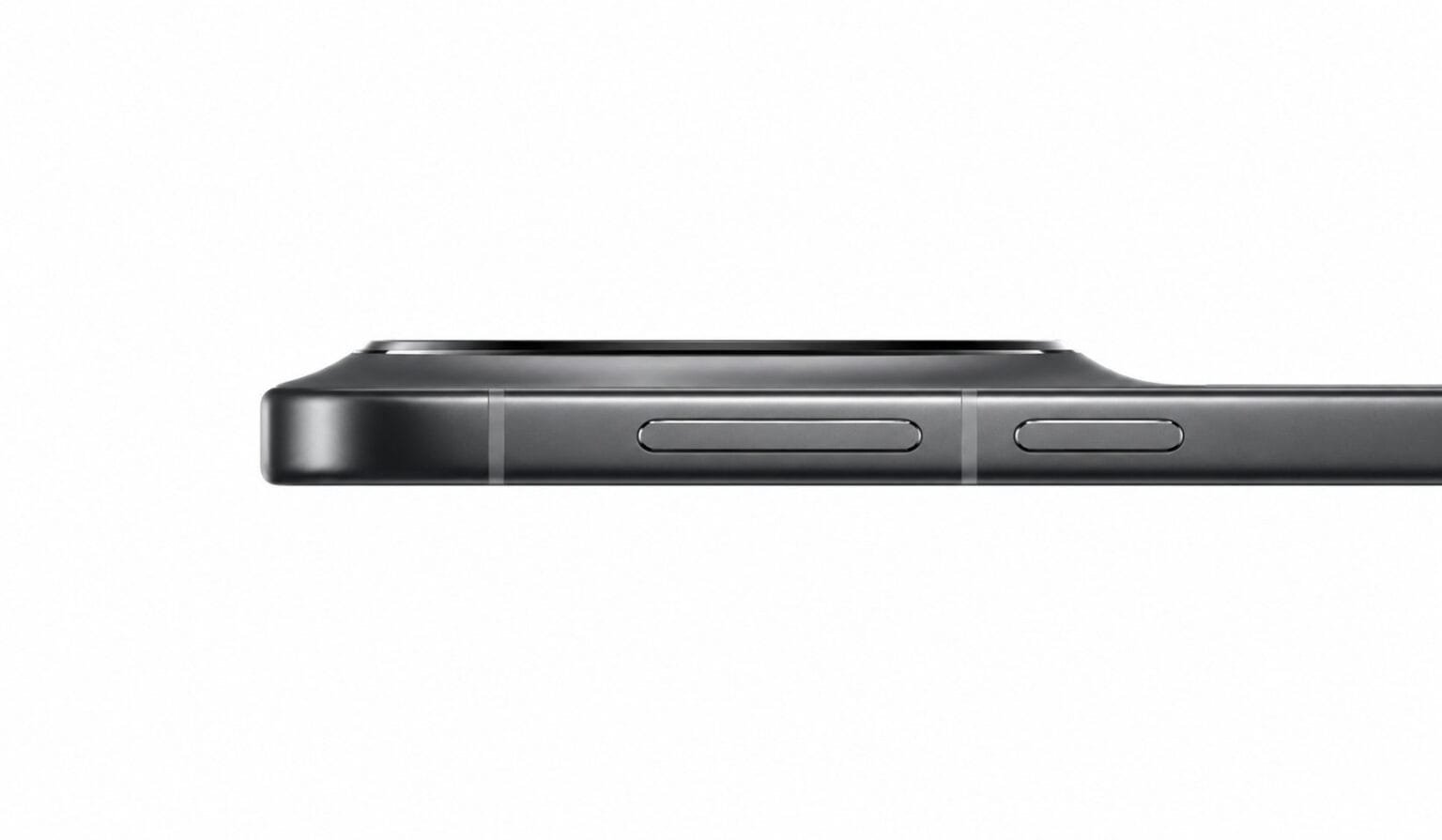 Vivo X500e leaked design showing side profile with volume and power buttons, smooth frame, and raised camera module