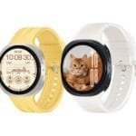 Samsung Galaxy Watch 9 Launched Globally; Bluetooth and LTE Models 5 Samsung Galaxy Watch 9 in yellow and white straps, displaying cat and time watch faces