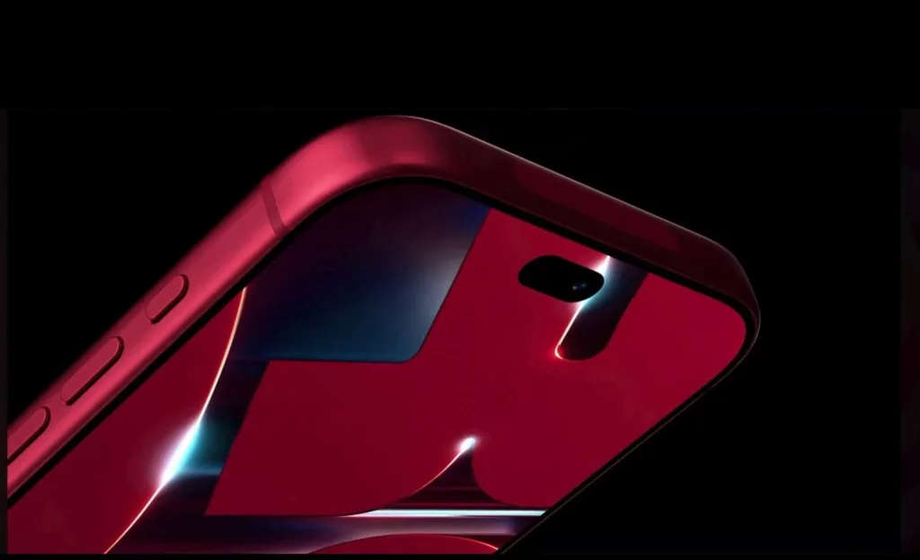iPhone 18 Pro New Leak with Dark Cherry Color and Further Spec Details Close-up side view of the Apple iPhone 18 Pro in Dark Cherry finish, showing its glossy red back panel, rear camera cutout, and side buttons against a dark background.