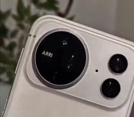Close-up of Honor Magic 9 Pro Max rear camera module in white finish, featuring large circular main camera with ARRI branding, two smaller lenses, and an octagonal frame design.