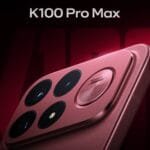 Redmi K100 Pro Max Camera and Audio Details Fully Revealed Ahead of August 11 Launch 1 Close-up view of the Redmi K100 Pro Max rear camera module in a warm rose gold finish. The angular housing holds five circular cutouts including four lenses and flash, plus a circular speaker grille engraved with Sound by Bose branding. The device sits against a dark red gradient background with K100 Pro Max text at the top.