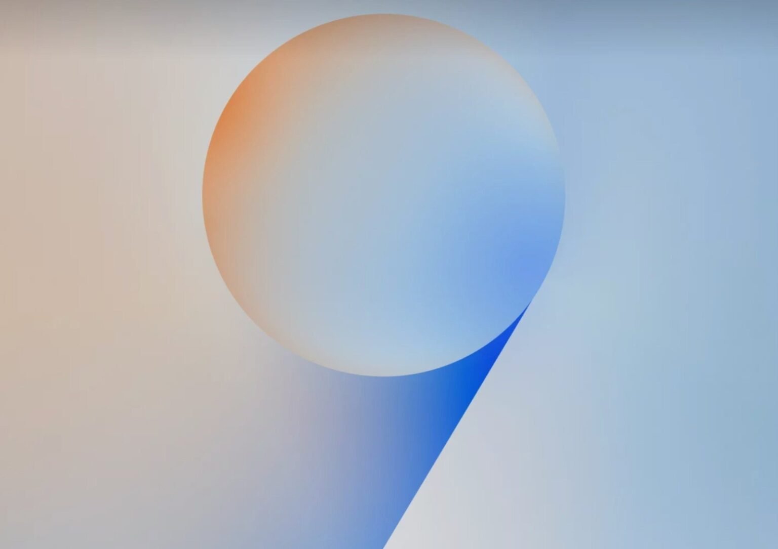 Samsung One UI 9 Update Starts Rolling Out in the Philippines: Galaxy S26 First One UI 9 official graphic. Large gradient number 9 shape in warm orange transitioning to soft blue. Minimalist design on light neutral background. Samsung One UI 9 branding visual.