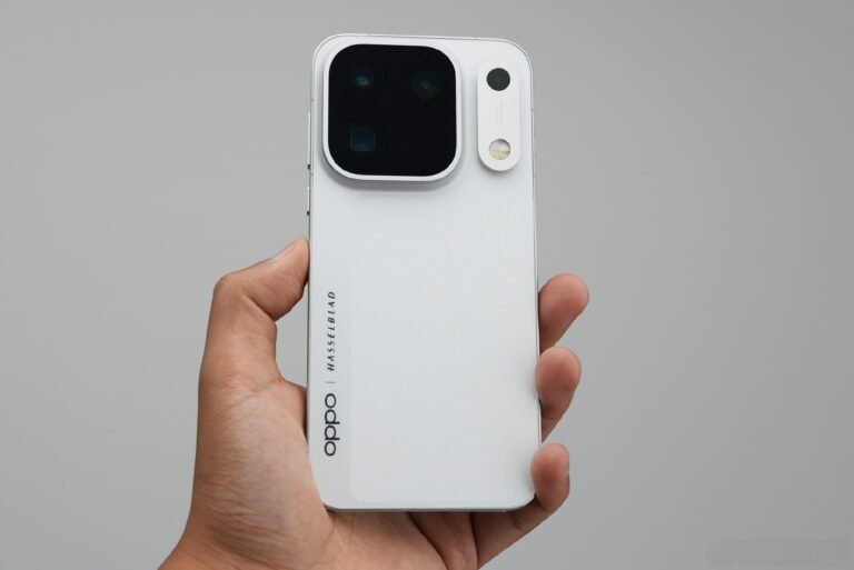 Oppo Find X10 Pro Max in white textured finish, rear view showing Hasselblad branding, triple 200MP camera module, and sleek design