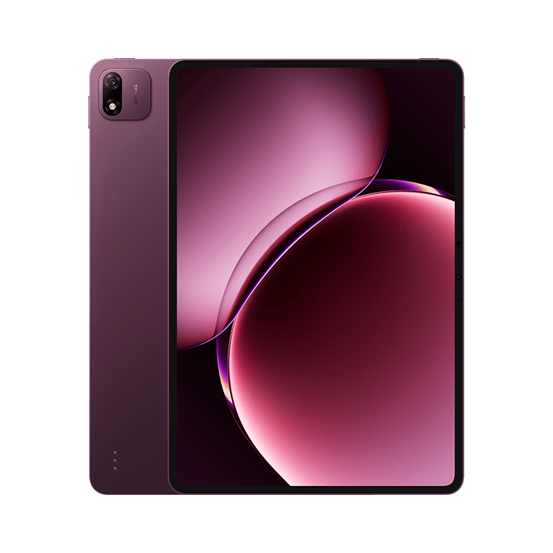 Xiaomi Pad 9 Pro Max Xiaomi Pad 9 Pro Max in deep purple finish showing front display and rear dual camera module