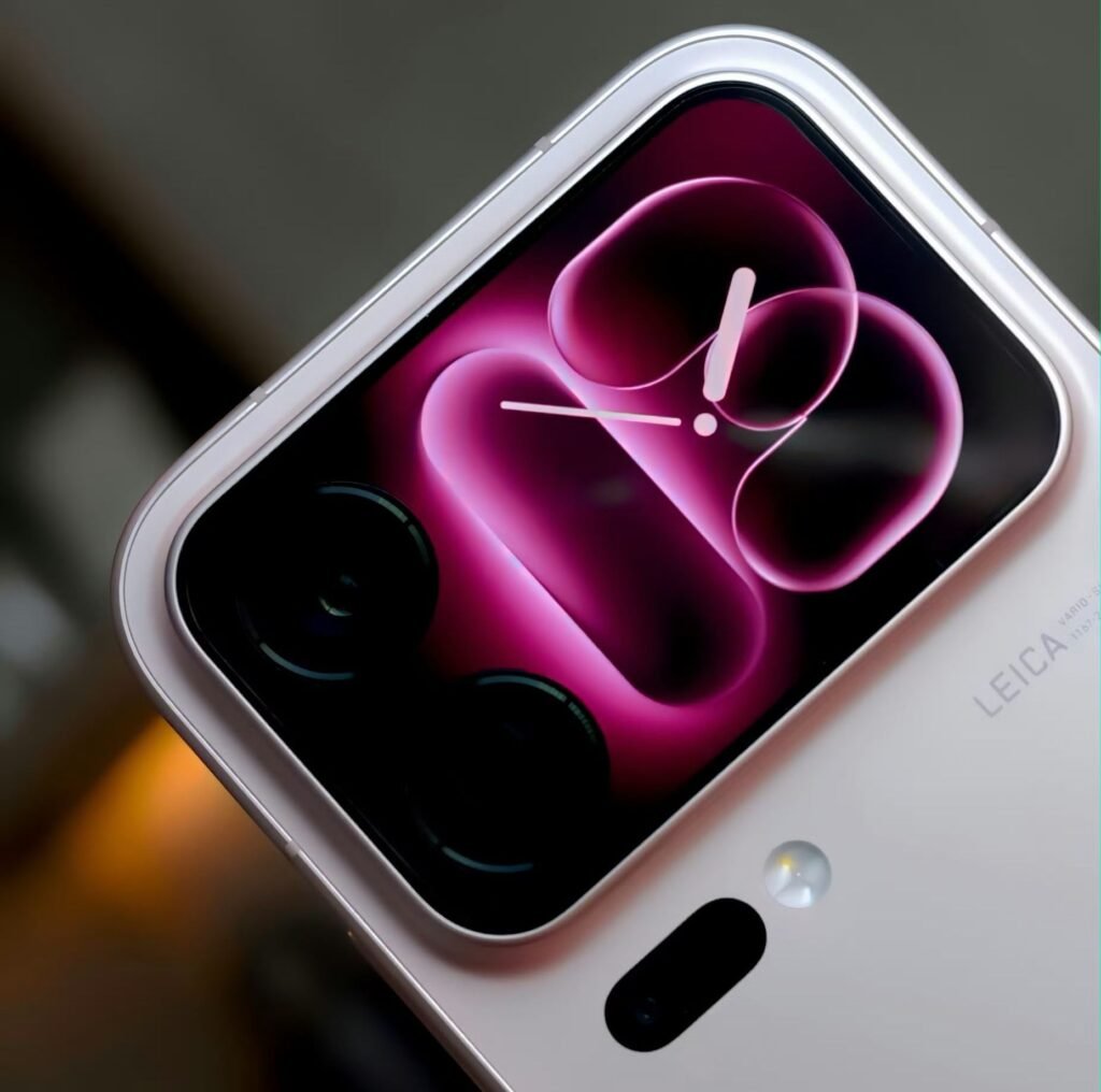 Xiaomi 18 Pro Launched in China with Snapdragon 8 Elite Gen 6, 200MP Periscope, and 7,000mAh Battery 2 Xiaomi 18 Pro rear secondary display with clock interface, Leica branding, and camera module view