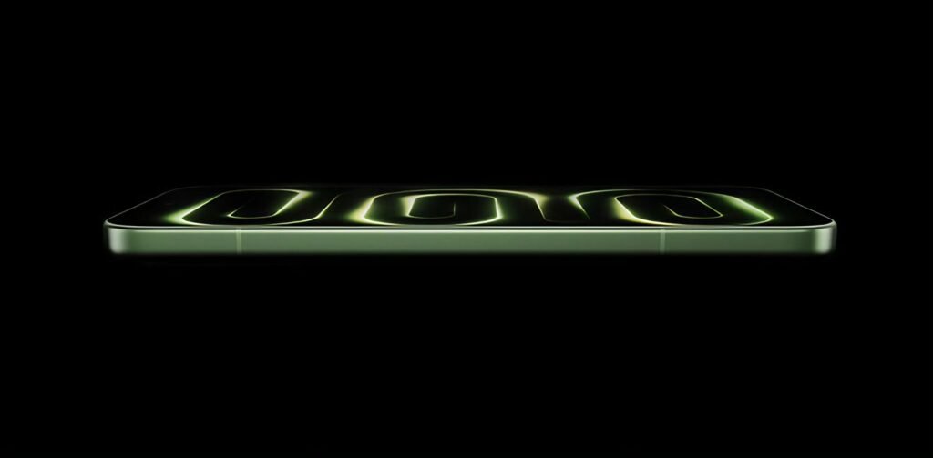 Redmi K100 3C Certified. Rumored Battery May Exceed 10,000mAh Redmi K100 side profile in green finish with glowing neon green design on screen against black background