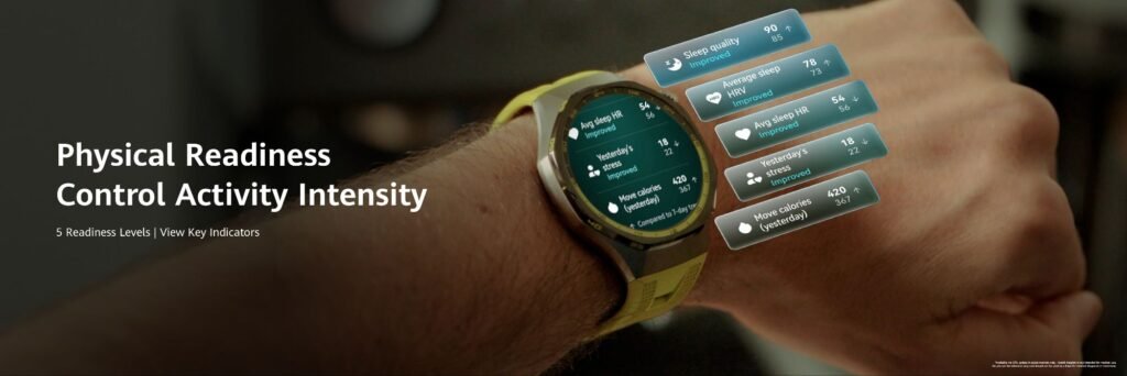 Huawei Watch GT 7 Series and Watch D3 Arrive in the Philippines with New Health and Fitness Features 3 Huawei Watch GT 7 on wrist displaying physical readiness activity intensity metrics sleep quality HRV and move calories data