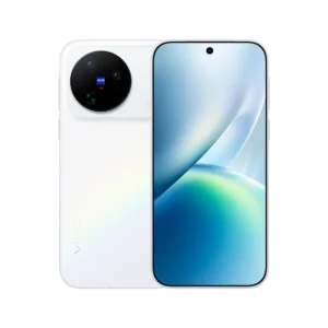 vivo X500 full specifications 1 Vivo X500 smartphone in white showing front display with gradient wallpaper and rear design with circular triple camera module and vivo branding